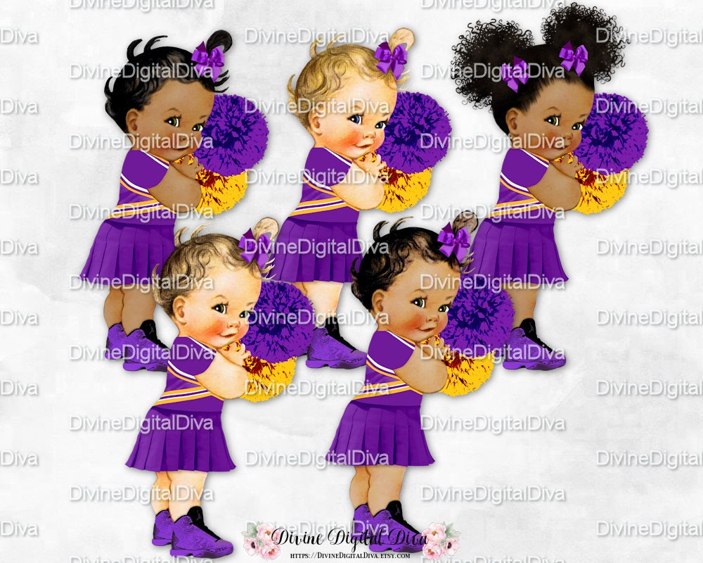 Cheerleader Purple & Yellow Gold Uniform Pom Poms Sneakers Etsy