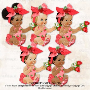Chaussures roses et rouges en strass roses et rouges à gros nœuds | Bébé fille assise 3 tons chair | Clipart à téléchargement immédiat