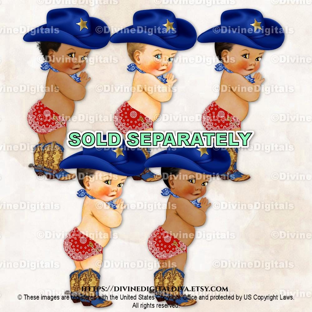 Little Cowboy Royal Blue Bandana Diaper Hat Boots Scarf Star
