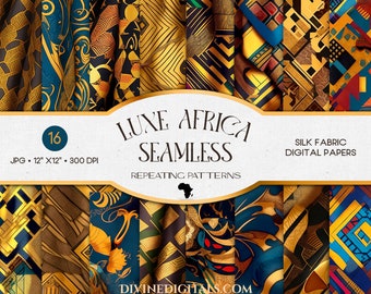 Op Luxe Afrika geïnspireerde naadloze zijdepatronen digitaal papier