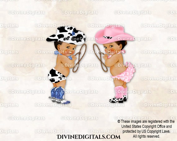 Cowboy Cowgirl Blue Cow Print & Pink Boots Hat Lasso Western