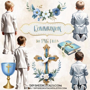 Primera Comunión Biblia Cruz Vela Cesta de regalo Galletas Alas Paloma Ceremonia religiosa Azul Salvia Dorado Niño Luz PNG Clipart Descargar CU