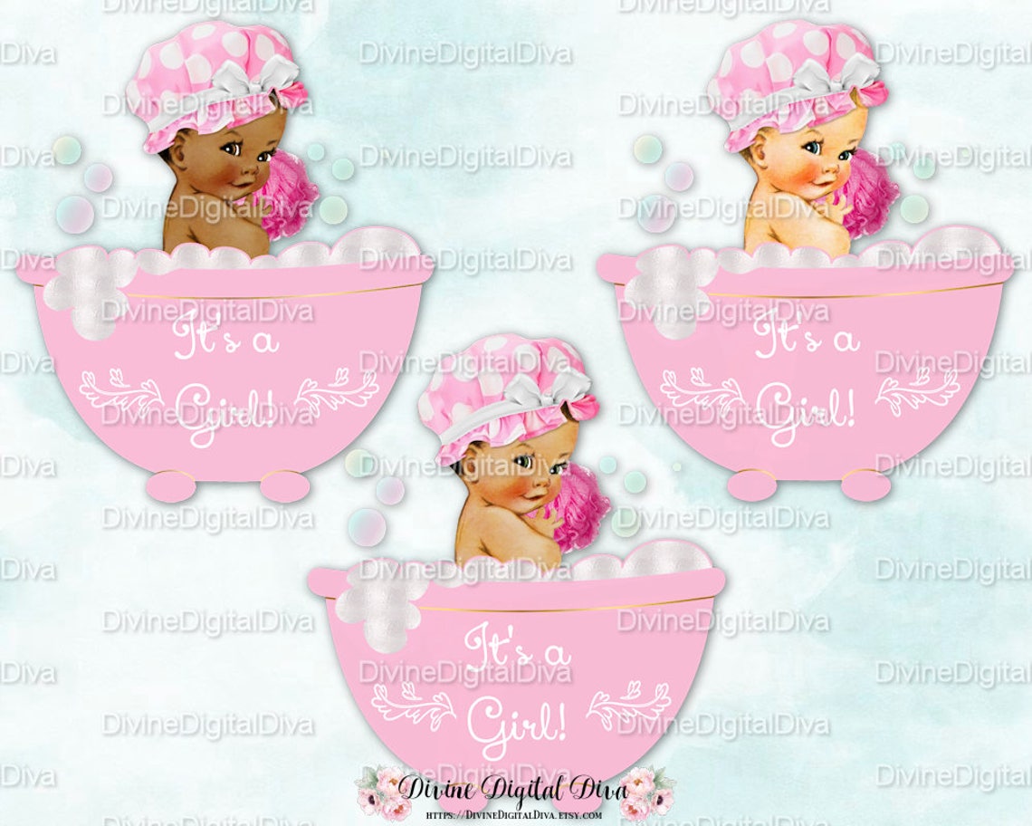Baby Girl Pink Bubble Bath Bathtub Tub Shower Cap Vintage Etsy