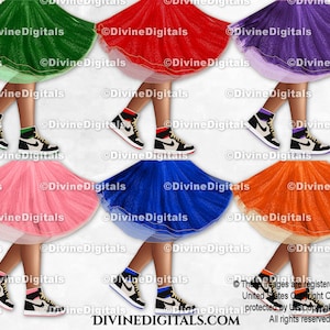Sneaker Balbenen Jurk Tutu Mode Feest Donkere Huidskleur | Transparante digitale clipart-afbeeldingen PNG Instant Download