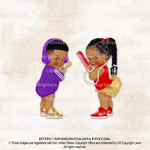 Fone de ouvido com microfone para DJ Beauty or Beats Hip Hop Chain Vermelho Roxo Dourado | Tranças em tom escuro para meninos e meninas | Revelação do sexo do bebê | Download instantâneo de clipart