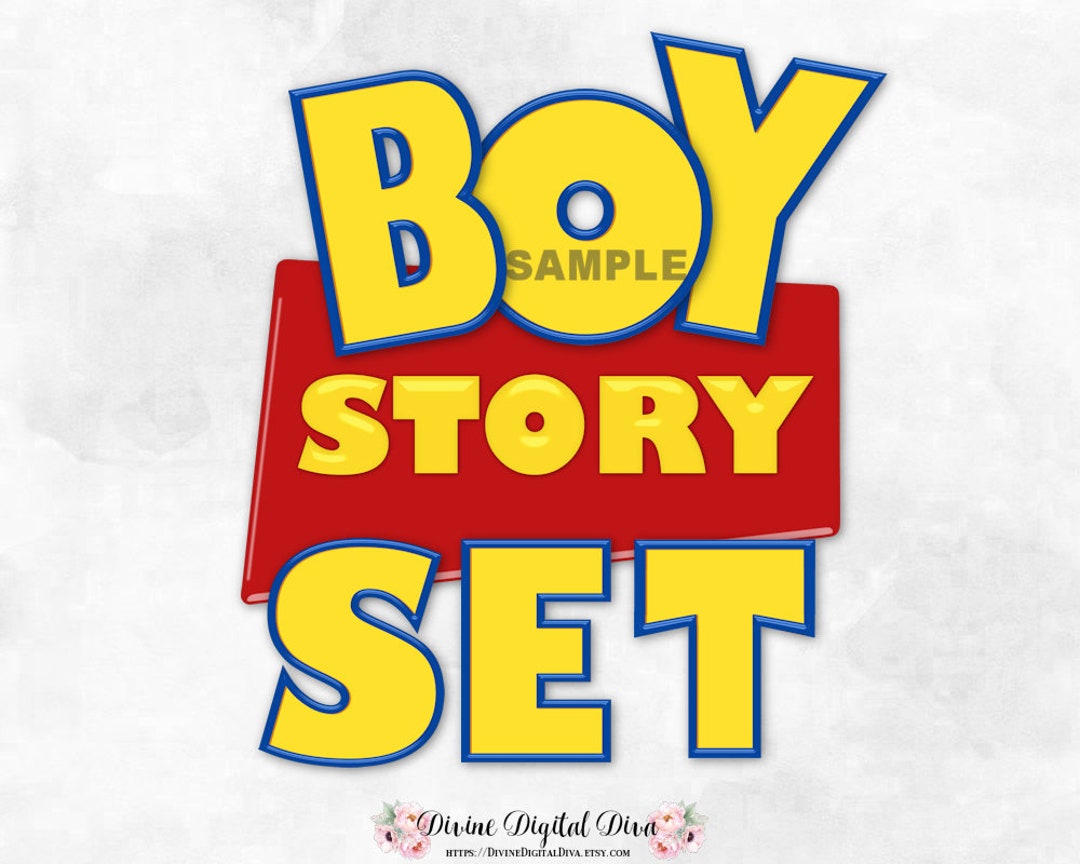 Boy Story Alphabet Letters Numbers Symbols Sign Boards | Red Yellow ...