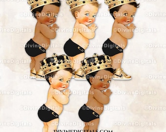 El Principito Corona Dorada Pañal Negro Zapatillas Niño Clipart