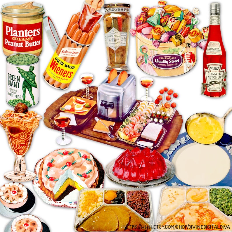 Retro Food Vintage 50s Meals Products Cooking Pantry Groceries Etsy 60-s-food-food-60s-food-retro-recipes