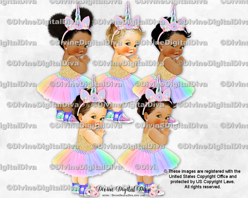 Unicorn Princess Pastel Rainbow Tutu Gold Shirt Sneakers Horn Headban…