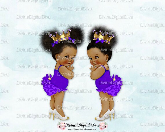 Ruffle Pants Natural Hair Puffs Gold Crown Purple High Heels Etsy