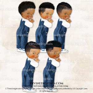 Little Prince denim overallsneakers | Babyjongens met gekleurde vlechten vervaagt | Clipart direct downloaden