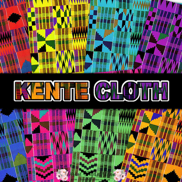 Africa Bright Colors African Kente Cloth Patterns | Pack papier numérique | Téléchargement instantané