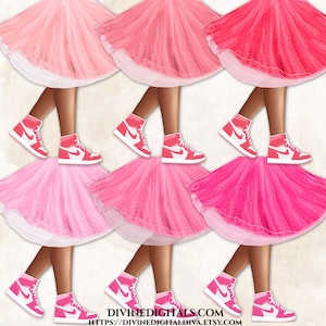 Sneaker Ball The Pinks Legs Dress Tutu Fashion Party Ton Peau FONCÉ | Images numériques clipart transparentes Téléchargement instantané PNG