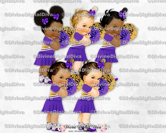 Cheerleader Purple Gold Uniform Pom Poms Sneakers Bows Etsy