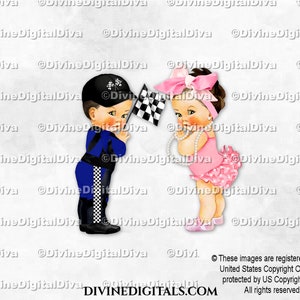 Racing bleu royal et rose grande tête arc pilote de voiture de course burnouts ou arcs | Ton clair bébé garçon fille | Sexe révélateur des jumeaux | Téléchargement instantané