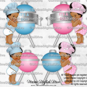 Little Chefs Pink Blau Weiß Gingham Karo Hut Schürze Grill BabyQ Gender Reveal Grill | Baby Junge Mädchen Dunkler Ton | Clipart Sofort Download
