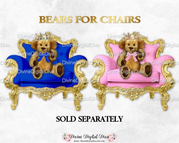 Clipart Instant Download Brown Fur Teddy Bear Bow Gold Crown Baby Blocks Primary Rainbow Colors