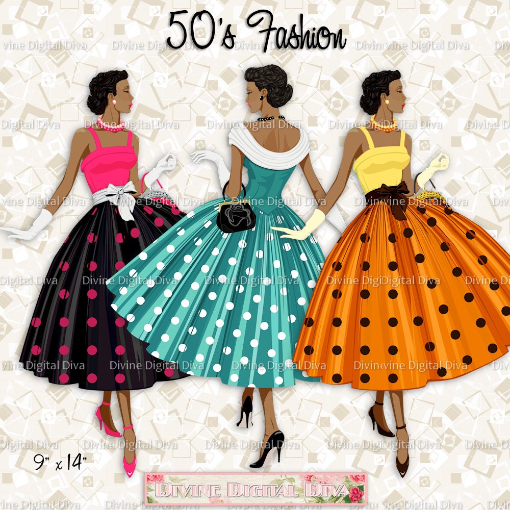 Color 50s Fashion Polka Dot Dress ...