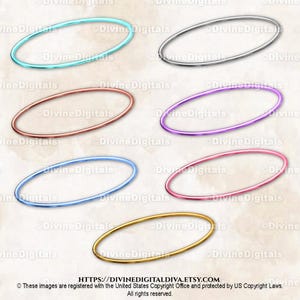 Angel Halos Gold Rose Gold Silver Blue Pink Purple Turquoise | Clipart Instant Download