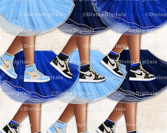 Baskets Ball The Blues Legs robe Tutu Clipart ton foncé