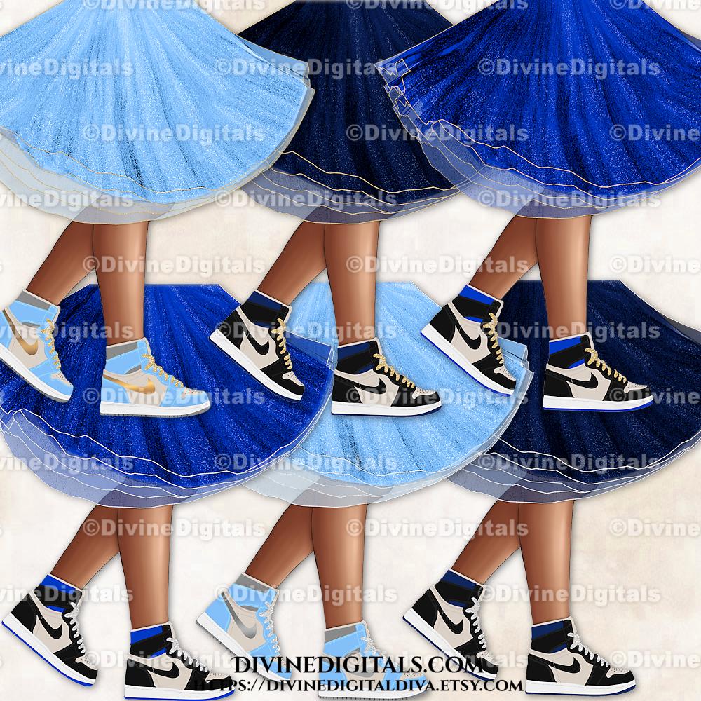 Sneaker Ball the Blues Legs Dress Tutu DARK Tone Clipart - Etsy