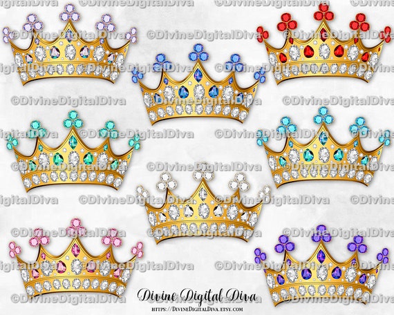 purple and gold crown clipart