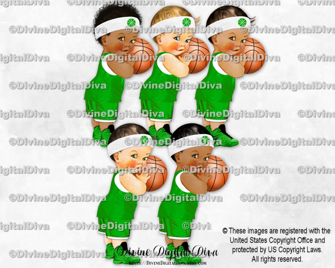 Little Prince Basketball Player Kelly Green & White Sneakers Sweatband
