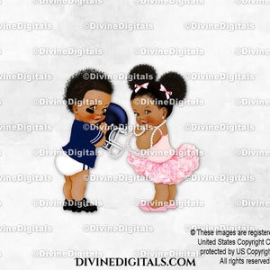 Touchdowns ou Tutus Futebol e Bailarina Azul Marinho Rosa | Tom Escuro Bebê Menino Menina | Revelação do Sexo dos Gêmeos | Clipart Download Instantâneo