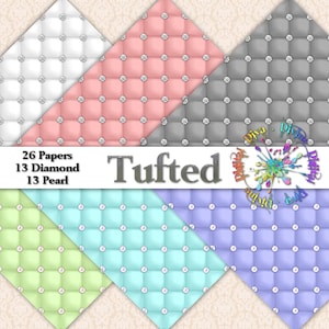 26 getuft digitaal papier | Diamanten en parels | Direct downloaden