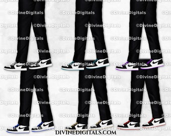 Sneaker Ball Men's Legs Trouser Tux Fashion Party | Transparent Clipart Digital Images PNG Instant Download