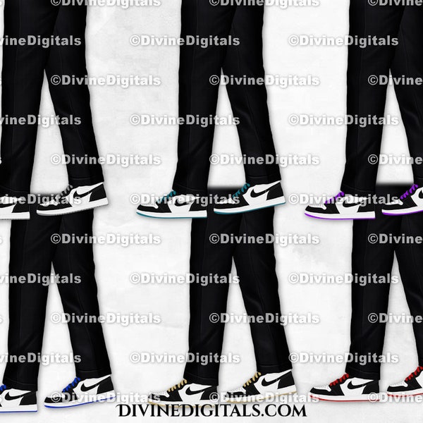 Sneaker Ball Men's Legs Trouser Tux Fashion Party | Transparent Clipart Digital Images PNG Instant Download