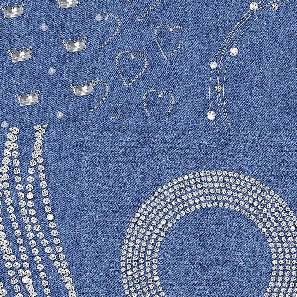 Denim & Diamonds Blue Silver Printable Digital Paper - Etsy