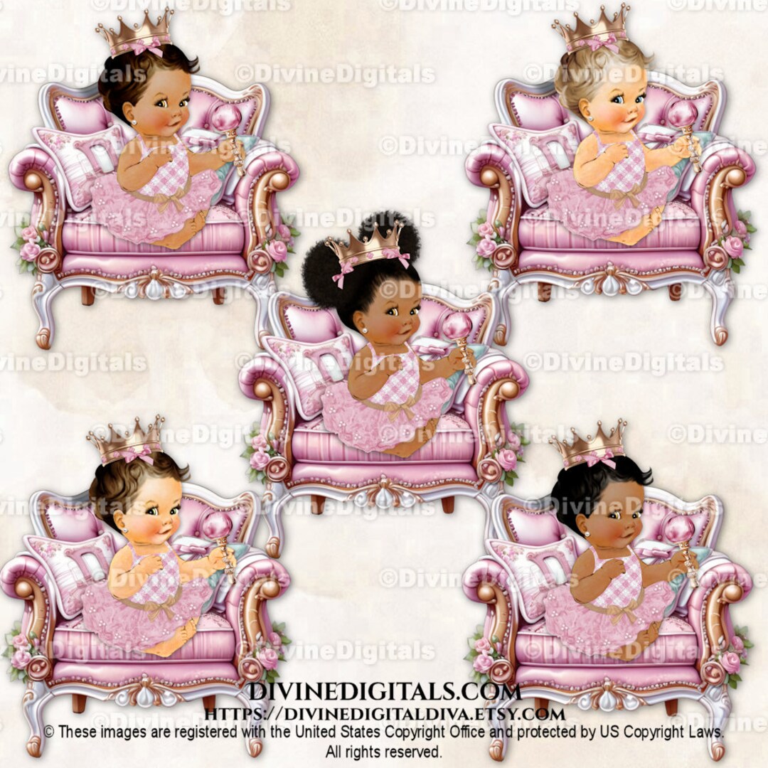 Little Princess Pink & Gold Chair Crown Rattle Plaid Tutu Sitting Baby ...