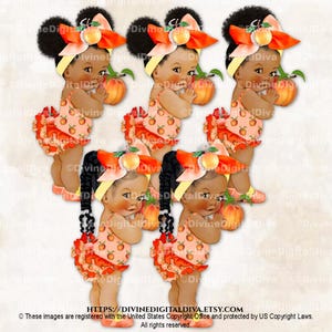Peach Theme Big Bow Rhinestone Shoes Baby Girl Babies of Color Clipart