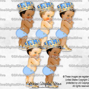 Zapatillas de deporte con corona dorada y azul claro del Principito / Bebé niño, 3 tonos de piel / Descarga instantánea de imágenes prediseñadas