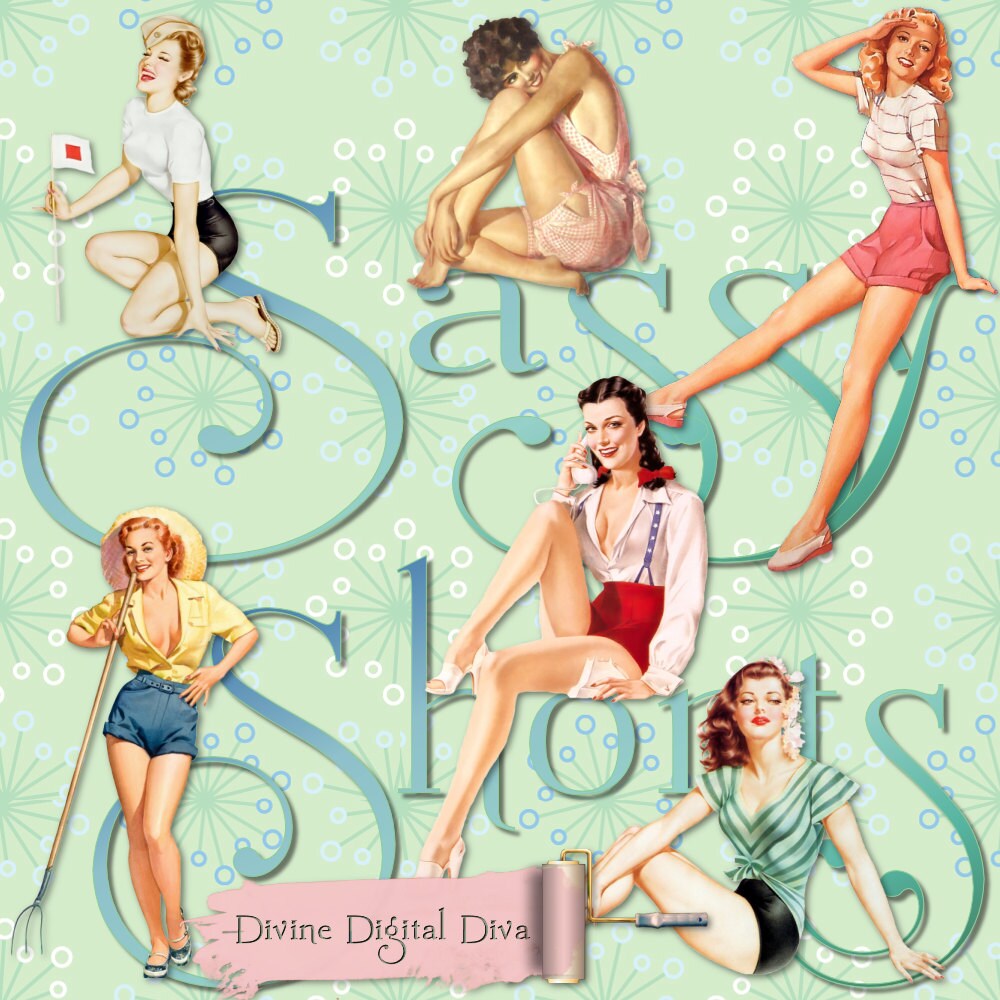12 Sassy Shorts Vintage Pinup Girls Retro Shorts Daisy Dukes Etsy