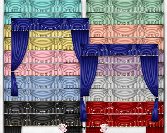 Mix Match Curtains Back Panels Gold Silver Trim Red Black Etsy