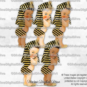 Little Prince Egyptian Pharaoh Black & Gold Headdress Cobra | Baby Boy 3 Skin Tones  |  Clipart Instant Download