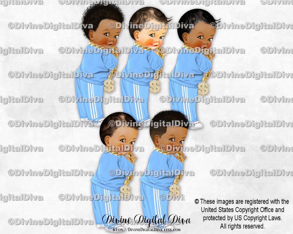 90's Hip Hop Blue Tracksuit Gold Chain Sneakers Baby Boy Etsy