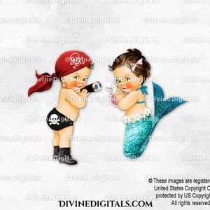Botas con bufanda negra y roja para niño o sirena, catalejo, niña, cola turquesa, caparazón, luz, revelación de género, baby shower, clipart, descarga instantánea