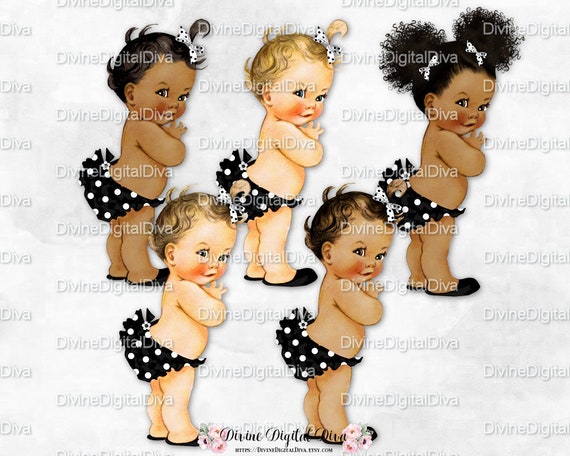 Sleeping Baby Girl Lavender Lace Ruffle Pants White Bow Diamond Bling Pacifier Clipart Instant Download 3 Skin Tones