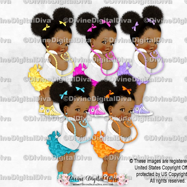 Princess Sneakers Perlen Pink Gelb Orange Lavendel Petrol | Baby Mädchen Puffs Dunkler Ton Babys Farbtupfer | Clipart Instant Download