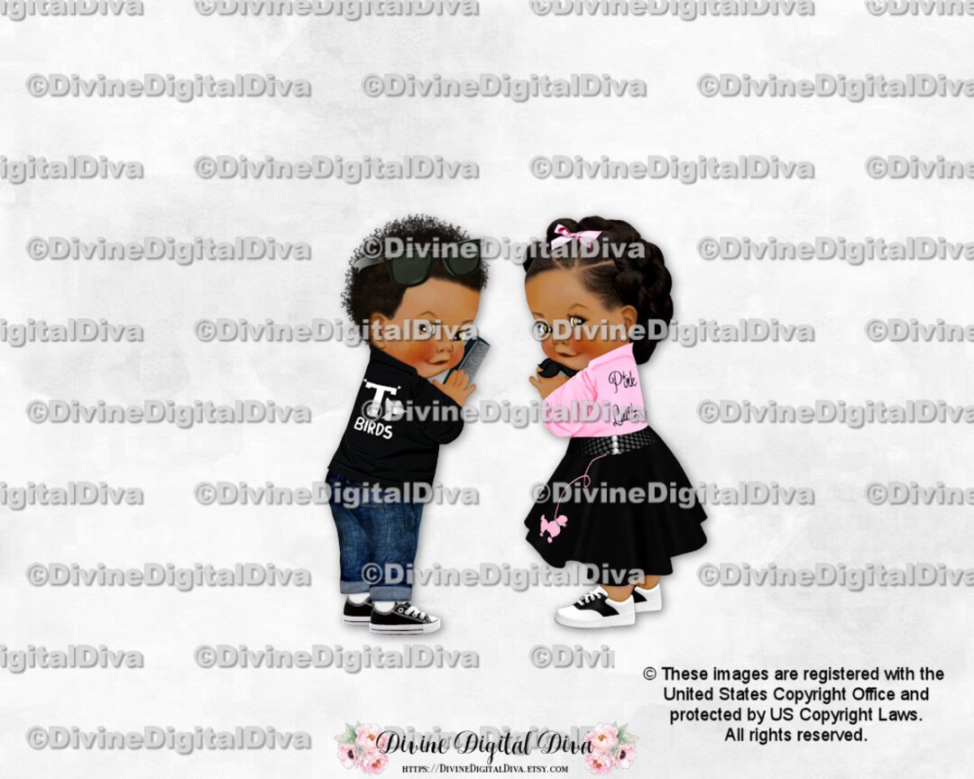 1950's Pink Ladies Thunderbirds Grease Sock Hop Greaser Poodle Skirt Baby Boy Girl Dark Gender