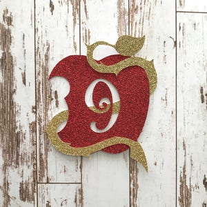 Descendants inspired -  Apple Symbol Glitter Die Cut/Birthday Party Decoration/ Embellishment/Cake Topper - 9 Years old