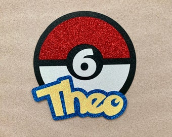 Pokeball Cake Topper Etsy Pokeball Cake Topper Etsy