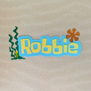 PERSONALIZED SpongeBob Ocean inspired Name Glitter Die Cut/Party Decoration/ Embellishment/Cake Topper