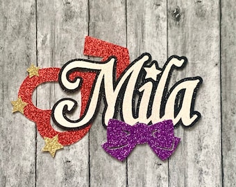 PERSONALIZED Sailor Moon Inspired Name Glitter Die Cut/party | Etsy