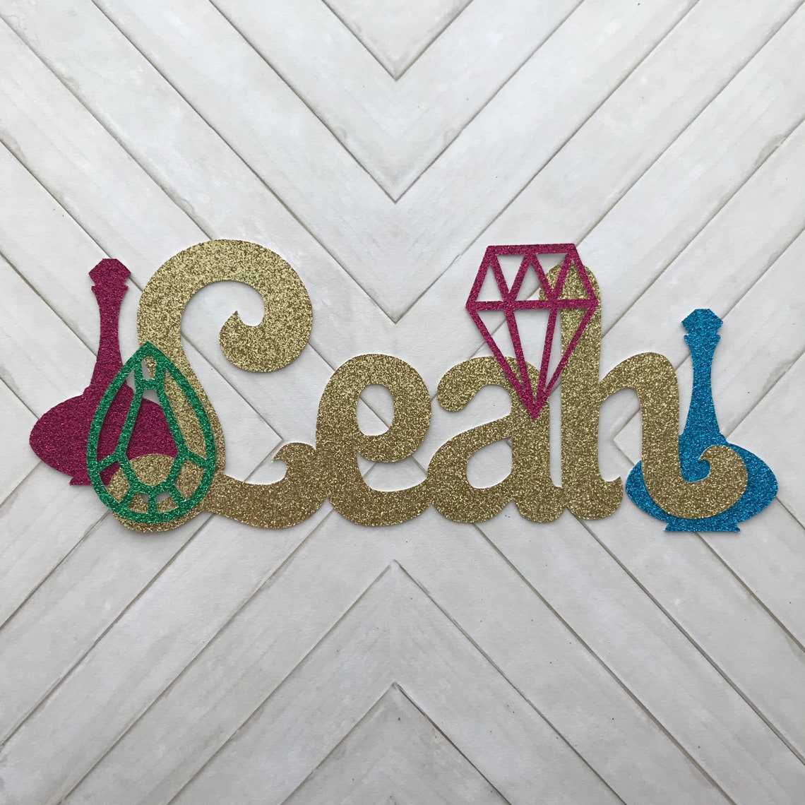 PERSONALIZED Shimmer and Shine Name With Jewels and Genie Etsy