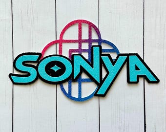 PERSONALIZED KPop Demon Hunters inspired Name Glitter Die Cut/Party Decoration/ Embellishment/Cake Topper