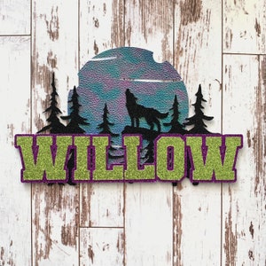 PERSONALIZED Zombies 2 Movie Werewolf inspired Name  - Glitter and Paper Die Cut/Cake Topper /Centerpiece/Party Decor